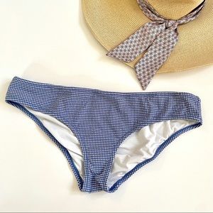 J. Crew Blue & White Gingham Bikini Bottoms Large